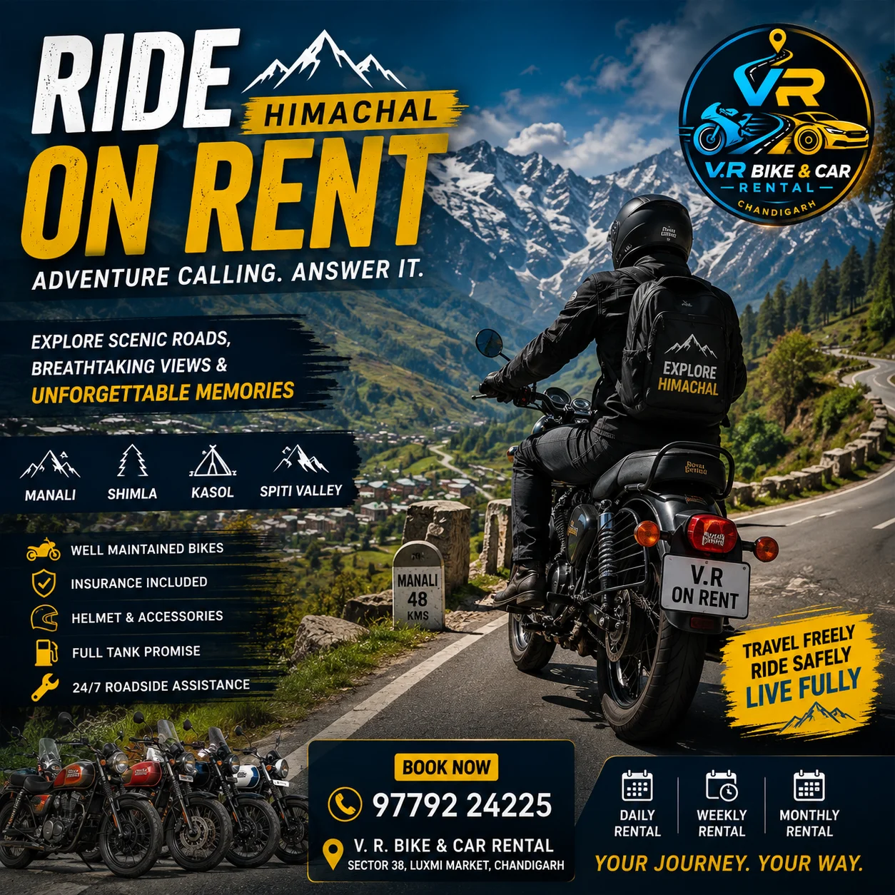 Bike Rental in Chandigarh for Himachal Trip